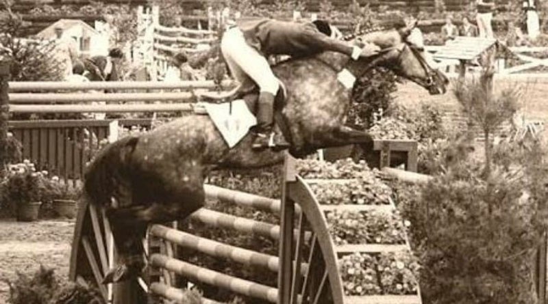 Salto de Oswaldo Méndez con su caballo, Pampa, en los Juegos Olímpicos de Montreal.