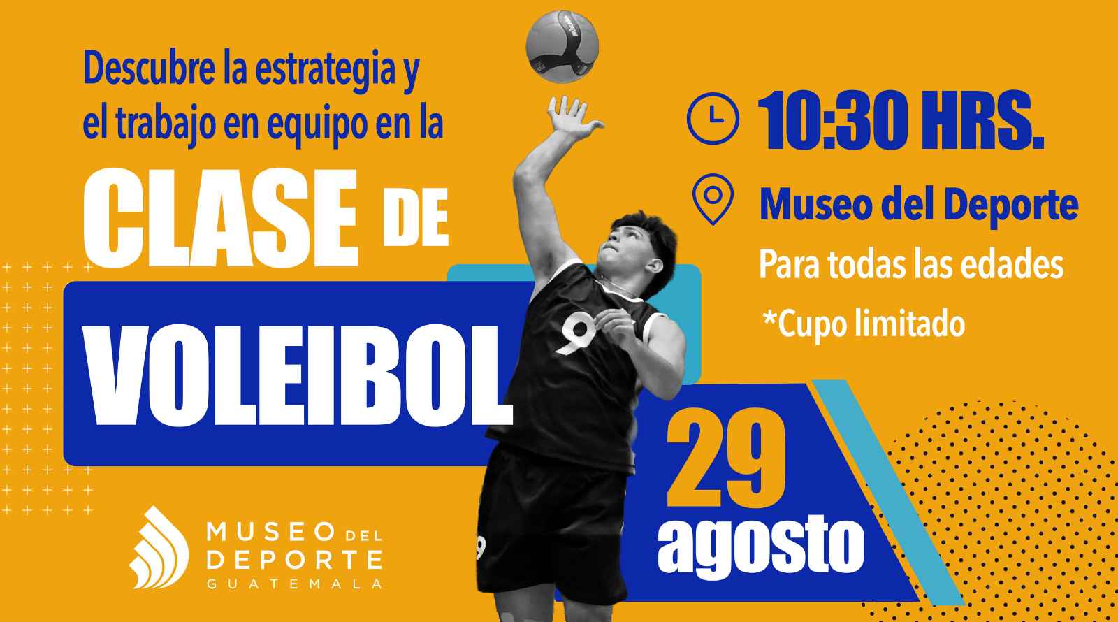 Clase de voleibol, mes de agosto